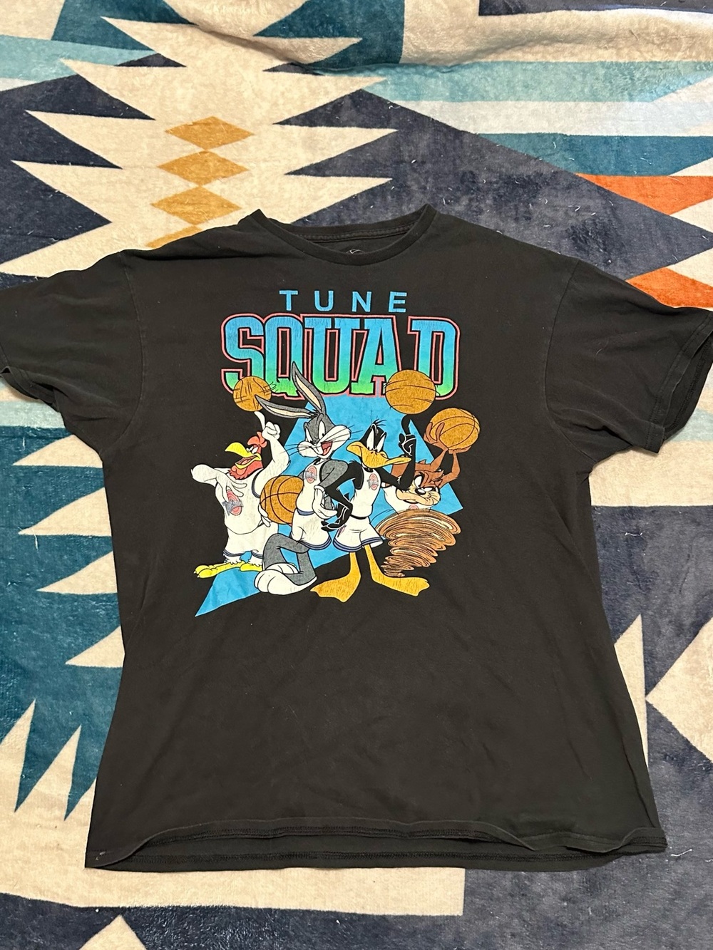 Warner Bros. Tune Squad Black Graphic Tee with Multi-Color Print